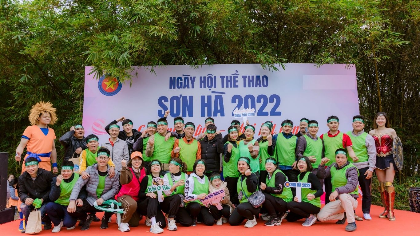 Không gian tổ chức ngày hội thể thao ngoài trời gần Hà Nội sôi động, sáng tạo